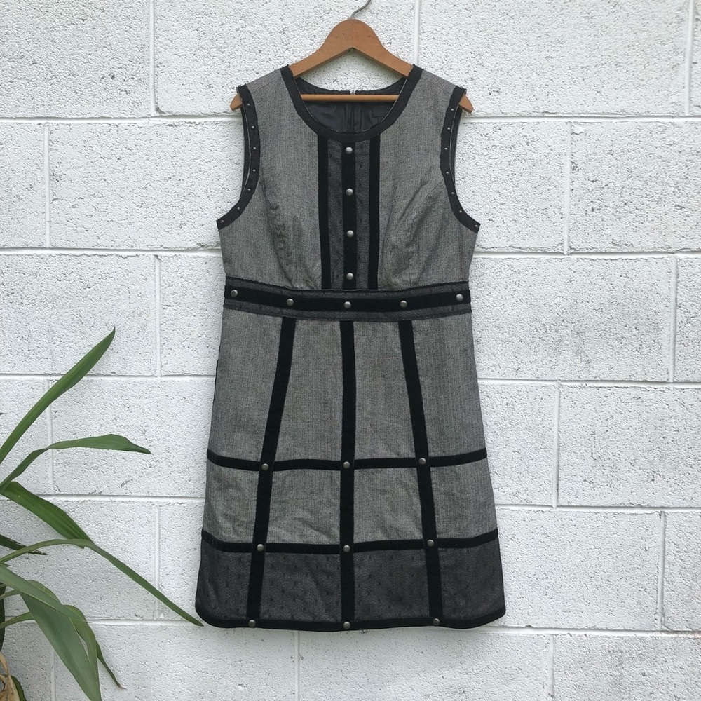 🔥 Anna Sui • Herringbone Studded Dress 9